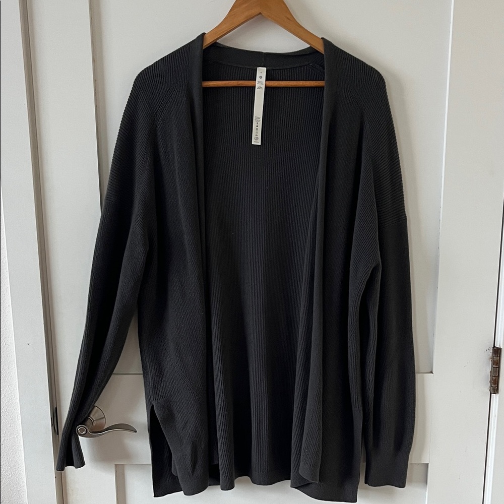 lululemon athletica Charcoal Open Front Cardigan
